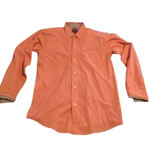 Nautica Red and White Checkered Dress Shirt Size XL